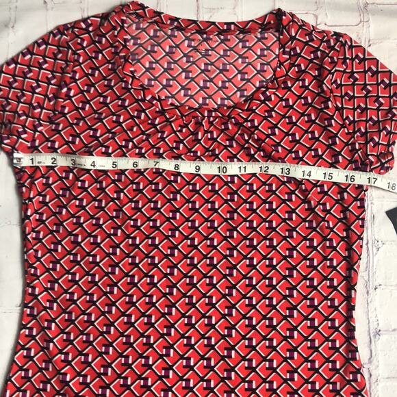 Worthington Womens Short Sleeve Printed Professional Style Blouse Sz S - Picture 7 of 10